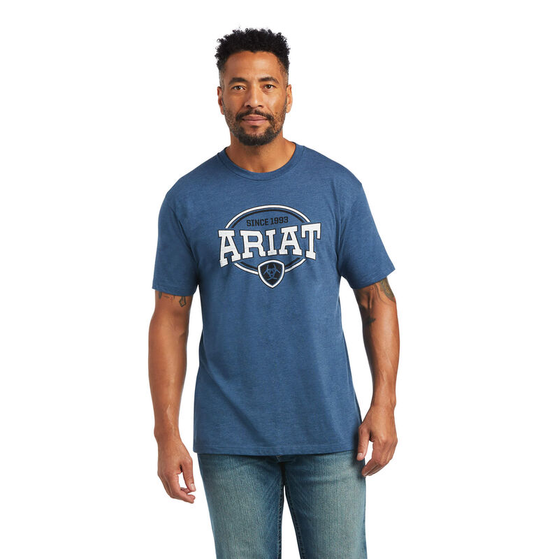 Camisetas Ariat 93 Shield Azules Hombre - Chile 238-ICAUMZ